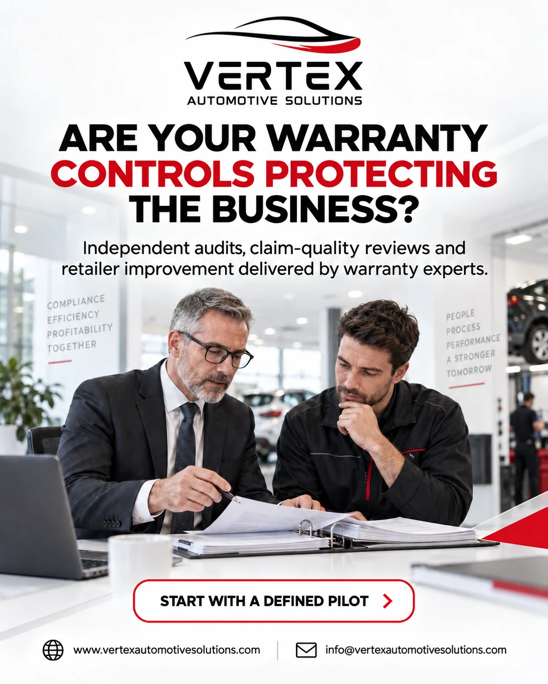 Vertex warranty audit programme visual